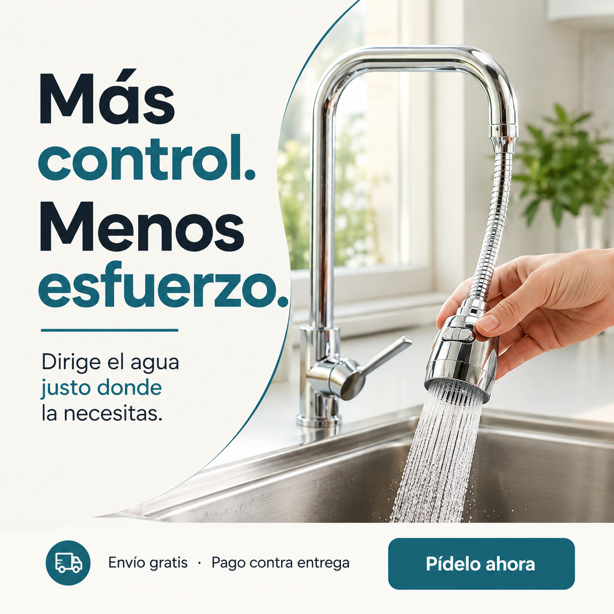 Extensor Flexible 360° para Grifo — Más Control en Cada Lavado