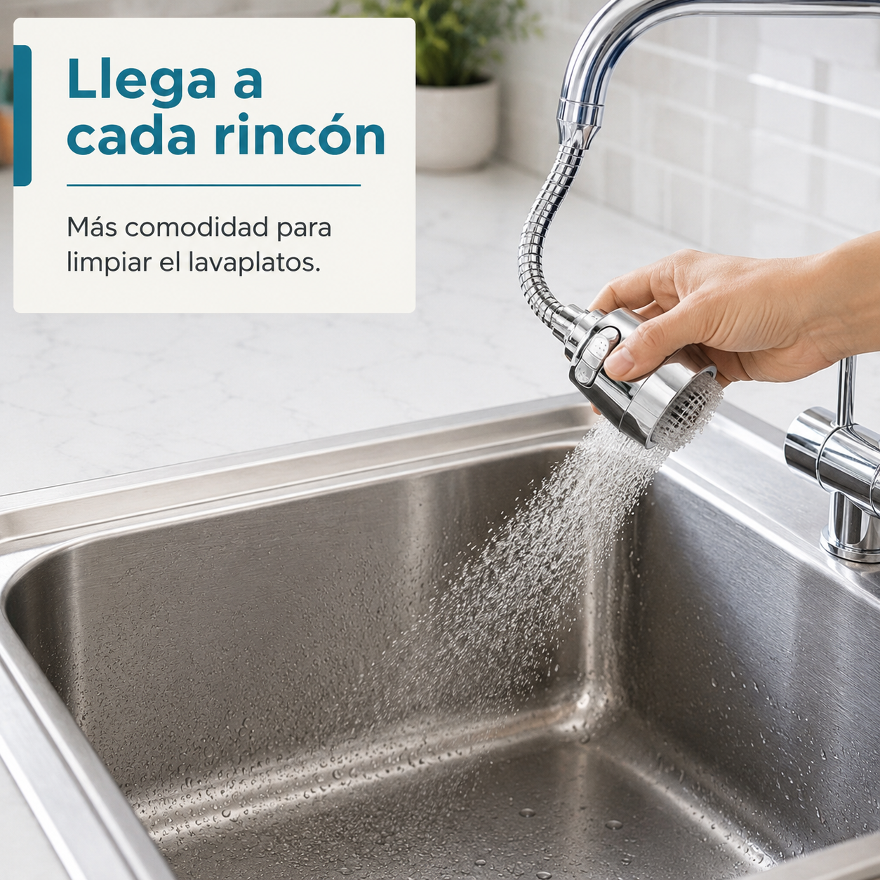 Extensor Flexible 360° para Grifo — Más Control en Cada Lavado